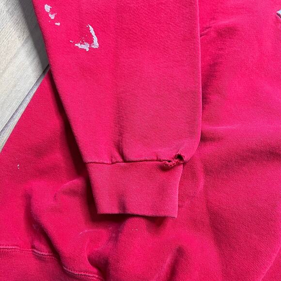 Vintage 90s Hard Rock Cafe Sweatshirt Mens XL Red Las Vegas Y2K Distress - Picture 8 of 12